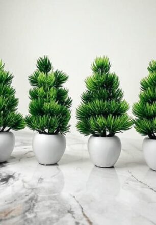 Waikbe 4-Piece Artificial Mini Pine Trees